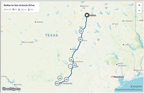Train • 8h 20m. Take the train from San Antonio Amtrak Station to Dallas Texas Eagle. $13 - $130. Drive • 4h 25m. Drive from San Antonio to Dallas 292.1 miles. $50 - $80. San Antonio to Dallas by bus. 67 Weekly Buses. 5h 5m Average Duration.