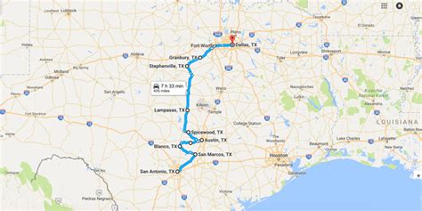 The distance between San Antonio, TX and Dallas, TX is 275 mi by car. The travel time is 4 hours and 33 minutes.. 