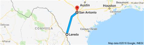 Bus information Laredo - San Antonio. The Laredo - San Antonio route has approximately 15 frequencies and its minimum duration is around 2 h 15 min. It is important you book your ticket in advance to avoid running out, since $13.5 tickets tend to run out quickly. The distance between Laredo and San Antonio is around 270 …. 