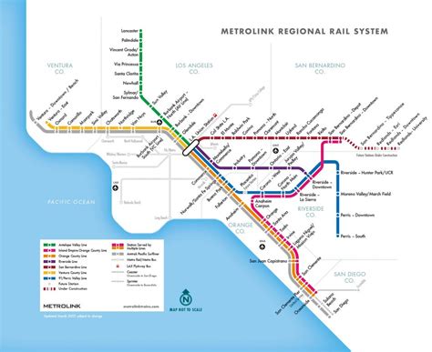 METROLINK SAN BERNARDINO LINE train time schedule overview for the up