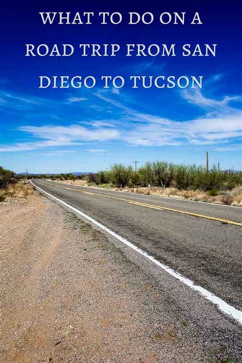 The total driving distance from Tucson, AZ to San Diego, CA is 411 miles or 661 kilometers. Your trip begins in Tucson, Arizona. It ends in San Diego, California. If you are planning a road trip, you might also want to calculate the total driving time from Tucson, AZ to San Diego, CA so you can see when you'll arrive at your destination.. 