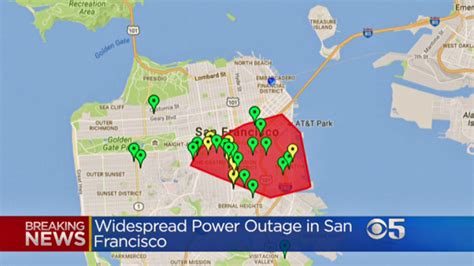 San fran power outage. Jan 13, 2023 · SAN FRANCISCO -- As another round of rain rolled into Northern California, Pacific Gas and Electric was providing updates on the number of power outages across the region. View PG&E's online ... 