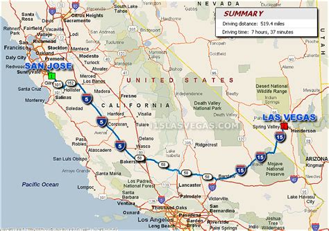 San jose california to las vegas. 400 miles. 8 hours 30 minutes. This California dream trip is a relatively short one, meaning that it is ideal if you're pressed for time. The quickest option of our two recommended routes from San Jose to Los Angeles takes you inland via Fresno, covering 380 miles it'll take just under 7 hours to complete. If time isn't an issue, a slightly ... 