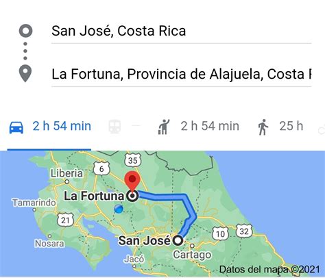 San jose to la fortuna. The distance between La Fortuna and San Jose is about 130 km, which is 3-5 hours, depending on traffic and mode of transport. Getting from La Fortuna to San Jose, Costa Rica There are several ways to get to San Jose from La Fortuna: by bus (4-5 hours), by car (3-3.5 hours), and by plane (30 minutes). 