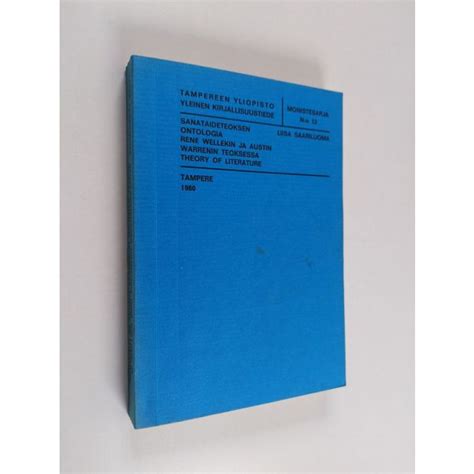 Sanataideteoksen ontologia rené wellekin ja austin warrenin teoksessa theory of literature. - Mazak ajv 25 405 user manual.