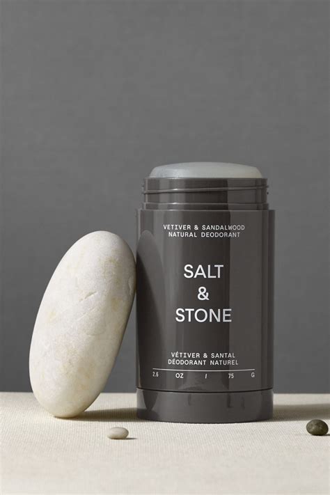 Sand and stone deodorant. Natural Deodorant. 2.6 OZ / 75 G. An award-winning deodorant formulated for 48 hour protection. Seaweed extracts & hyaluronic acid moisturize the skin while probiotics help neutralize odor. Made without aluminum, parabens and phthalates. 