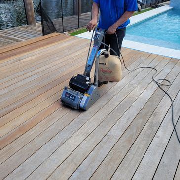 Sanding ipe deck.  It&rsquo;s not just about smoothing surfaces &ndash; it&rsquo;...
