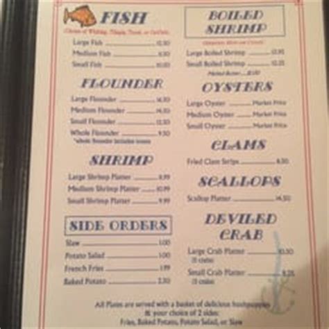 Sandpiper Seafood. Outdated menu here? Click to update . Prices and 