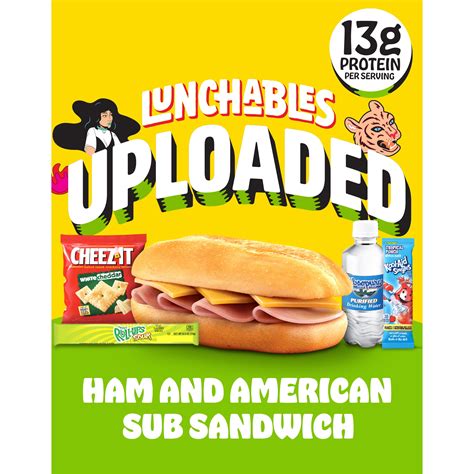 Sandwich lunchable. Add some fun to the morning routine with new Lunchables Brunchables Breakfast Ham and Cheese Breakfast Sandwiches. Build your own breakfast sandwiches with breakfast ham, Kraft Cheddar, and breakfast flatbreads—with a mini blueberry muffin to top it off. A delicious, convenient, and fun breakfast for at home or on the go. 