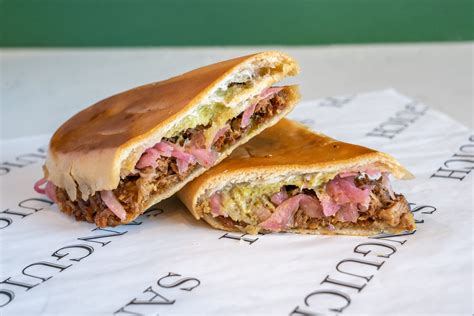 Sanguich. Sanguich conjures memories of Cuba, where what we now call Cuban sandwiches, built on long, downy loaves, most likely emerged in the late nineteenth century. But husband-and-wife owners Daniel Figueredo and Rosa Romero rely on modern technology as much as memories. She manages operations, from provisioning to training. 