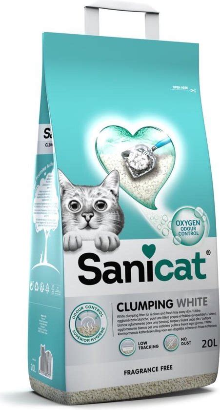 Sanicat Kattenbakvulling Clumping White 20 liter bol.com