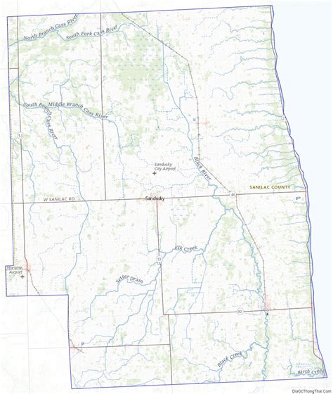 Sanilac County is a county in the U.S. state of Michigan. As of the 2000 census, the population was 44,547 with a projection of 44,448 in 2006. The county seat is Sandusky. The county, which is part of the Thumb region, was created on September 10, 1822 and was fully organized on December 31, 1849. . 