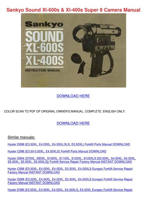 Sankyo sound xl 600s xl 400s super 8 camera manual. - Die petersen-rezeption in der bundesrepublik deutschland 1960 bis 1984.