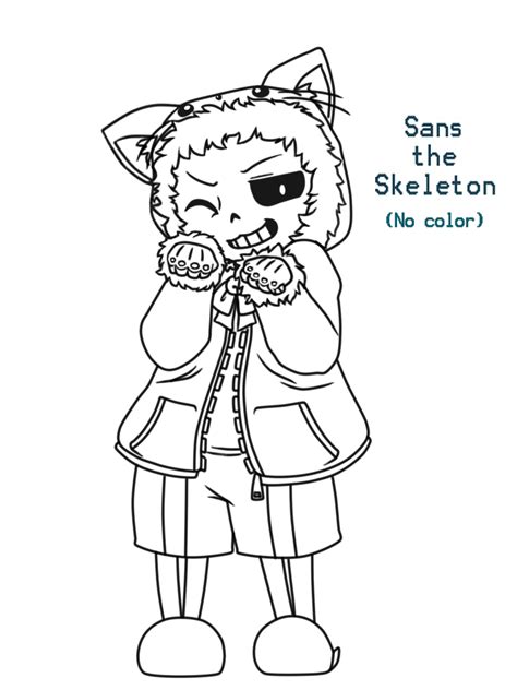 Sans Cat Coloring Page