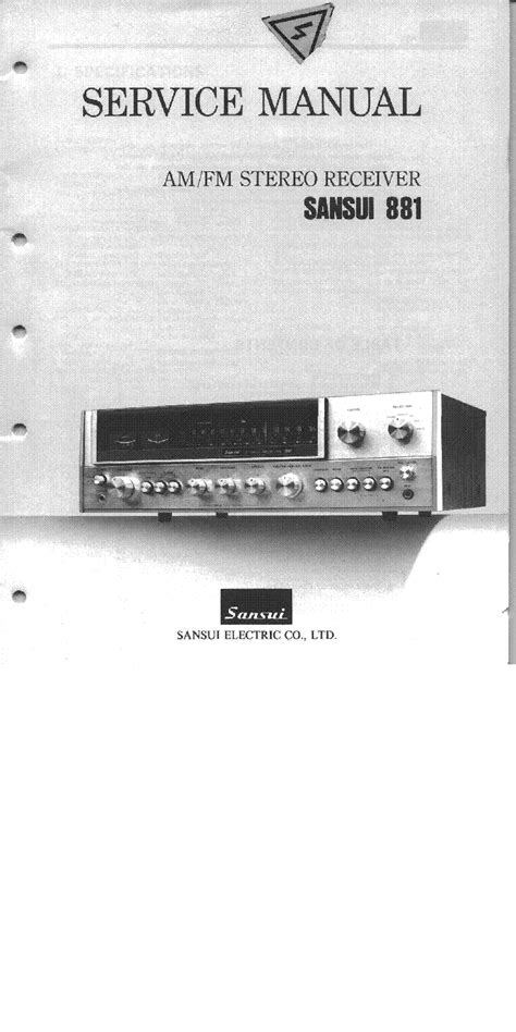 Sansui 881 stereo receiver service repair manual. - 2003 suzuki aerio automatic transmission service manual.