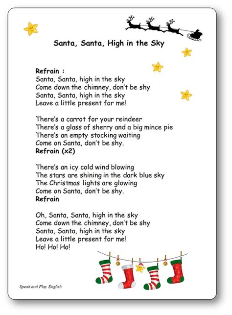 Santa, Santa, high in the sky Song - British Council