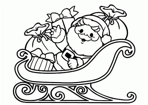 Santa And Sleigh Coloring Pages Printable