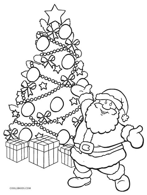 Santa Christmas Tree Coloring Page & coloring book.