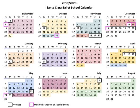 Santa Clara Calendar