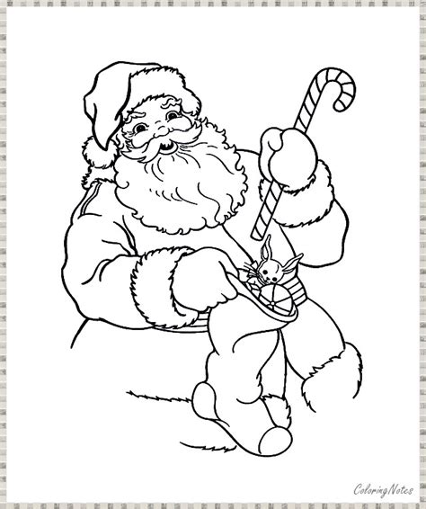 Santa Coloring Page Easy 246+ SVG File for Silhouette