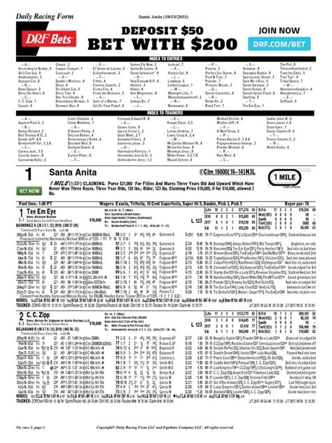 Results . Full Charts ; Summary Results; International; Historical Charts ; Race Replays; Downloadable Charts; Stakes; Leaders. Thoroughbred. Leaders By Year; Leaders by Track; ... SANTA ANITA Results for Sep 29 , 2023 Race 1 Winning Horse: Give Me the Lute Claiming $39,000 Post: 1:01 PM. Distance: 6 F. View Race Result View …. 