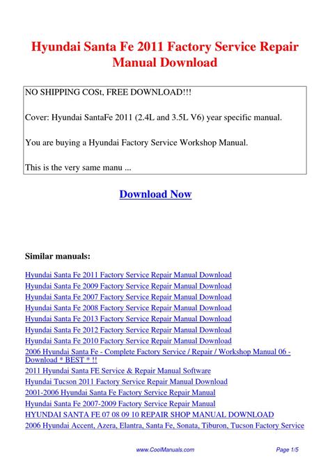 Santa fe 2011 factory service repair manual. - The definitive guide to stellent content server development.