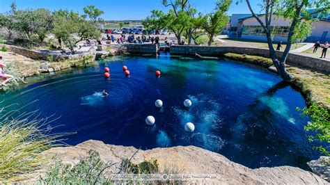 Santa rosa water. The Blue Hole is 80’ wide, 80’ deep, and 130’ wide at the bottom It’s actually one of seven sister lakes, all interconnected underground! Open to swimmers. Swim at your own risk. No lifeguard on duty. Reservations are NOT required for SCUBA divers: Call 575.472.3763 or email bluehole@srnm.org. 