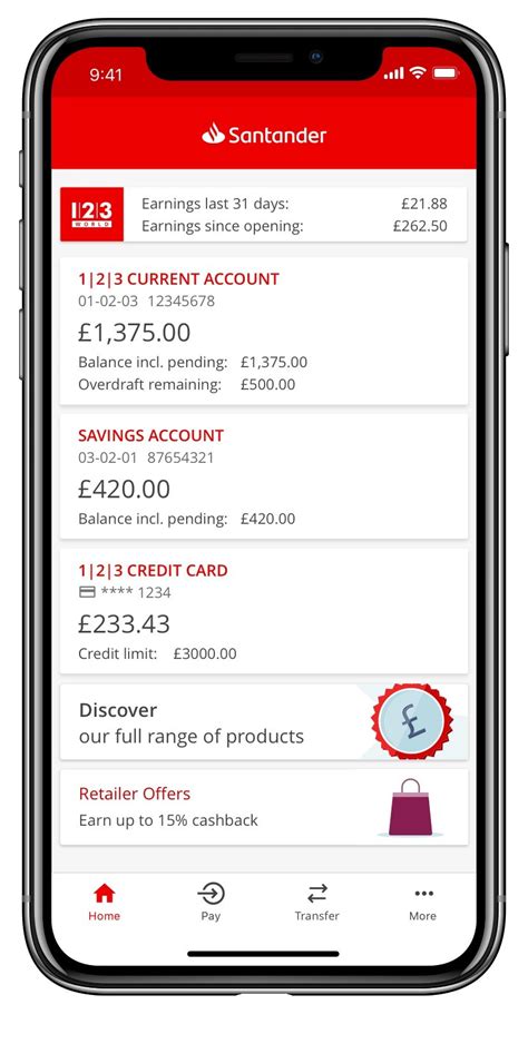 Santander mobile app. Your statements ; 1. Tap 'More' in the bottom-right corner. Mobile Banking home screen ; 2. Click 'My details and settings'. Screen of the 'More' menu ; 3. ... 