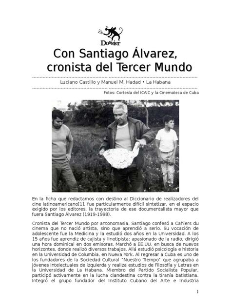 Santiago alvarez, cronista del tercer mundo. - Beko washing machine aa class manual.