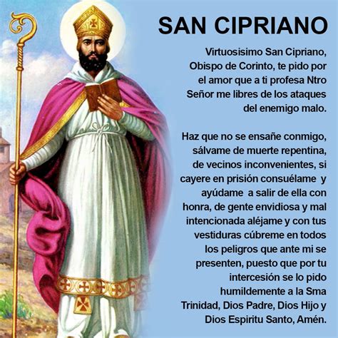 Oración a San Cipriano contra todo mal. La oracion al bend