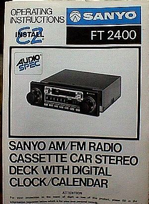 Sanyo ft2400 ft 2400 car stereo deck service manual. - Tables des actes de mariage et sepulture de romeries, nord.