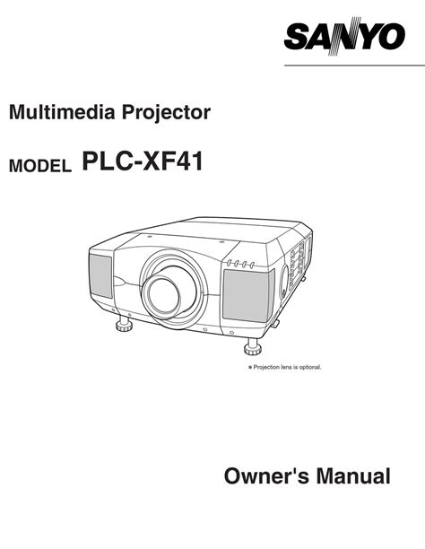 Sanyo plc xf41 multimedia projector service manual. - Manuale di laboratorio per regimi di ambiente di vita.