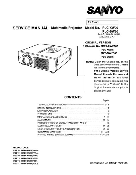 Sanyo plc xw20 sw20 service manual. - Harman kardon hk3390 stereo receiver service manual.