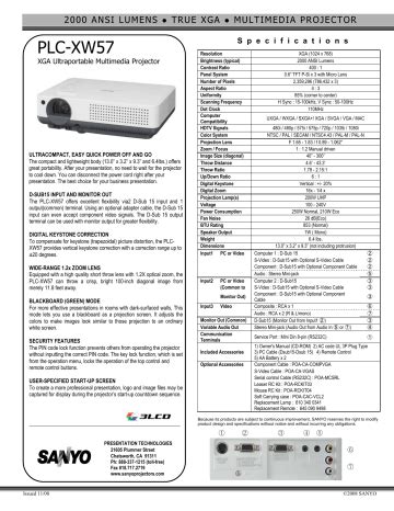 Sanyo plc xw57 multimedia projector service manual. - Fundamentals of geology exam study guide.