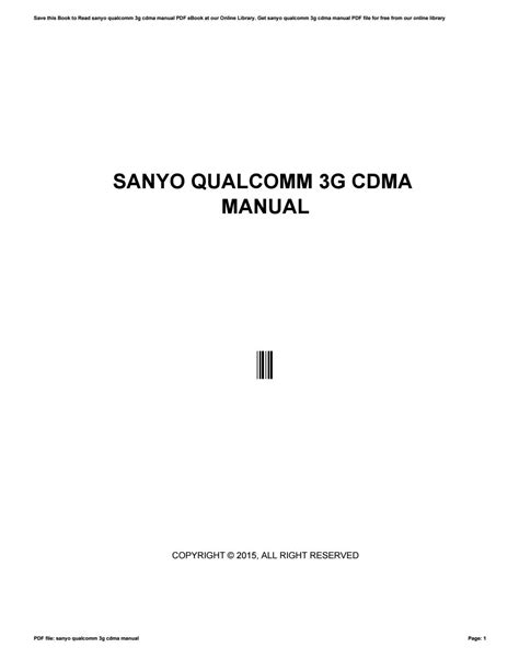 Sanyo qualcomm 3g cdma user manual. - Lg ip manuel d'utilisation du téléphone.