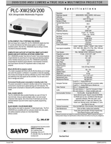 Sanyo xga projector plc xw200 manual. - La guida sul campo delle prestazioni navsql.
