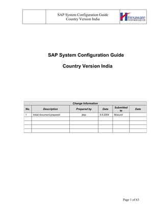 Sap Cin Configuration Document