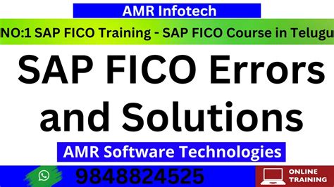 Sap Fico Issues And Solutions