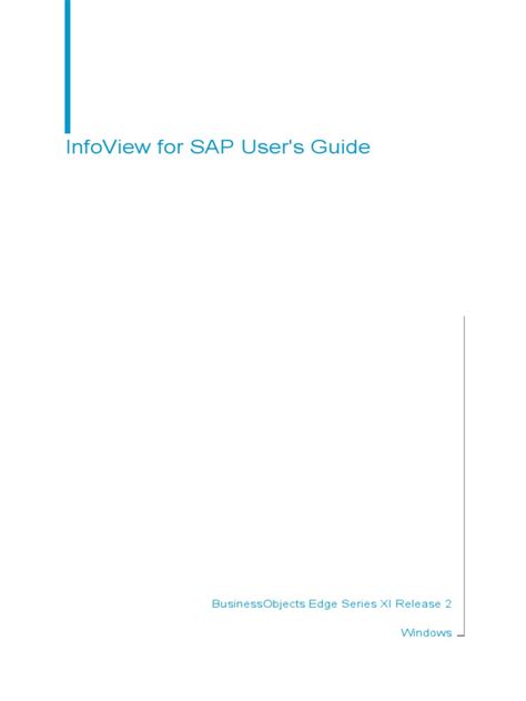 Sap businessobjects enterprise infoview users guide. - Un nuevo camino - 1 grau.
