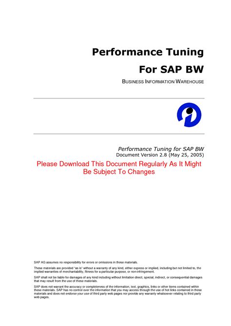 Sap bw performance tuning quick guides. - Mtu v8 2015 series engines workshop manual.