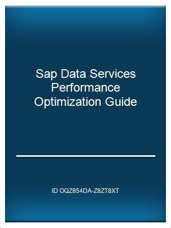 Sap data services performance optimization guide. - Honda harmony 2 hrr216 service manual.