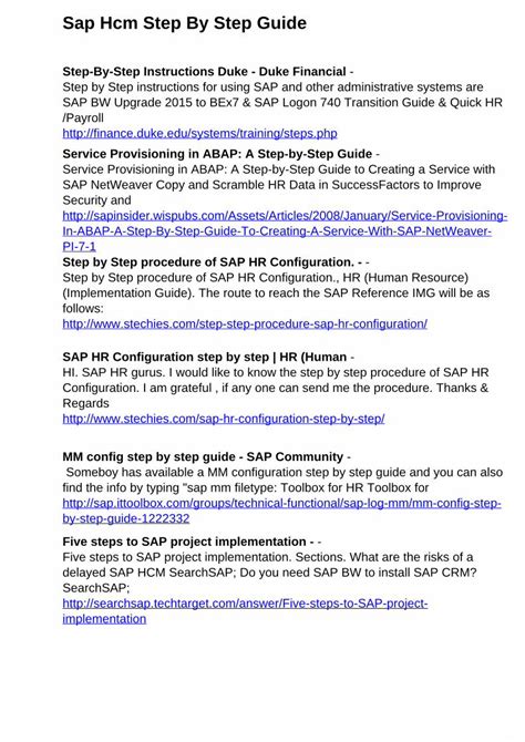 Sap hcm step by step guide. - Broadway literature reader class 8 guide.