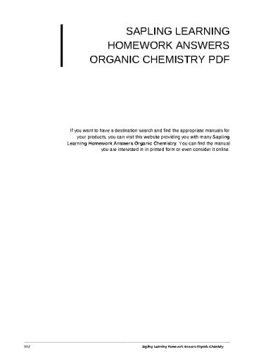 Sapling learning answer guide for general chemistry. - Words to the wise a practical guide to the esoteric sciences.