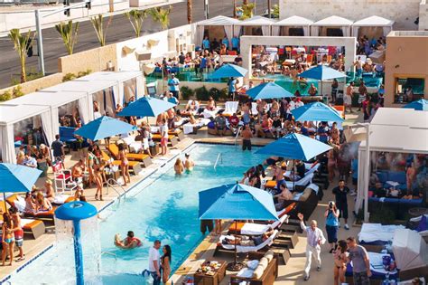 Sapphire pool & dayclub. The Sapphire Pool and Dayclub touts itself as “the world’s only topless gentleman’s dayclub.” That started in the beginning of the 2018 pool season (previously, pasties were required). Like most dayclubs, you can rent lounge chairs, daybeds, and cabanas; a private pool and couples packages are available. 