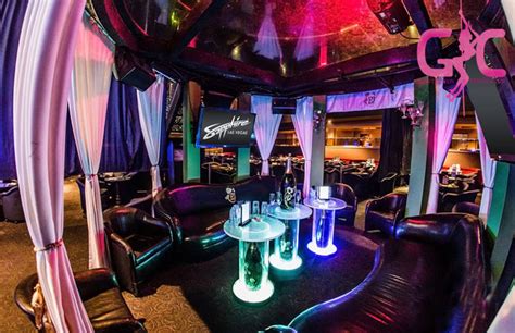 Sapphire strip club. Sapphire Gentlemen's Club is a chain of strip clubs. Las Vegas [ edit ] The Las Vegas club is located in Winchester , Nevada , United States , a part of the Las Vegas Valley . 
