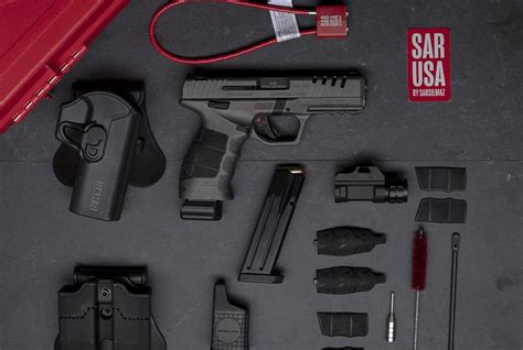 Sar 9x package.  Additional features include front lightening serrations on the slide for reduc...