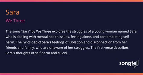 Sara We Three Lyrics Meaning