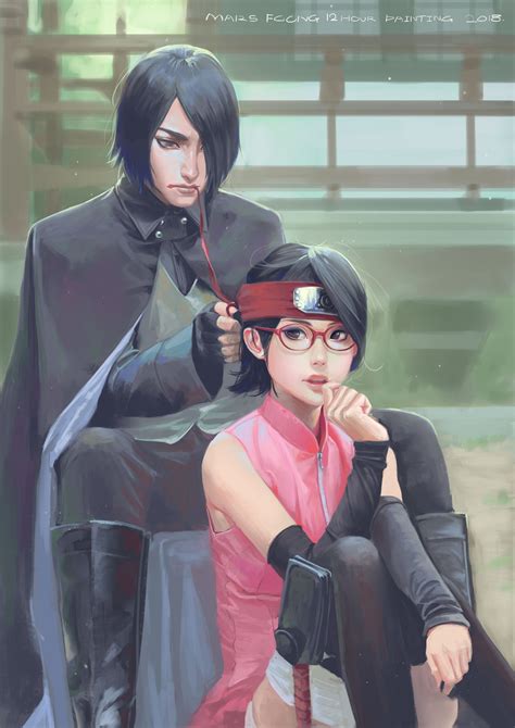 Sarada and Sasuke