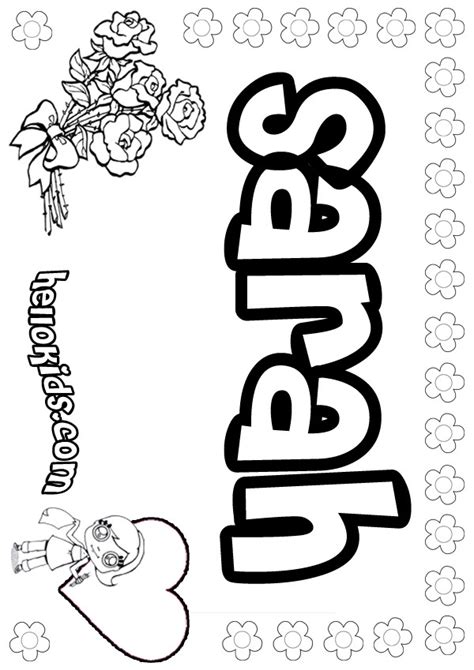 Sarah Coloring Pages