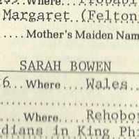 Sarah Fuller (Bowen) (1618 - 1676) - Genealogy